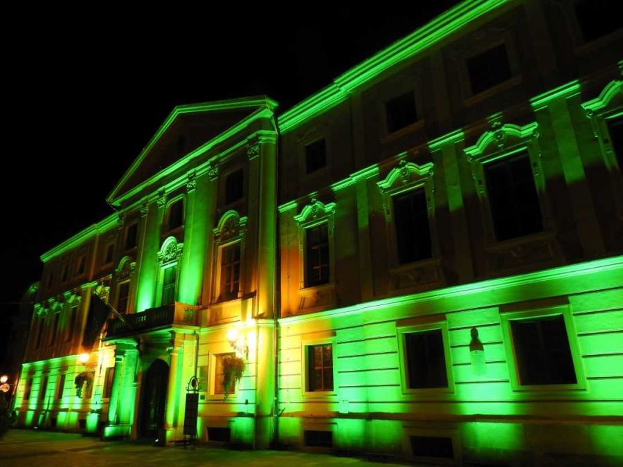 Varaždinska županija osvijetlila Županijsku palaču u zeleno povodom Dana svjesnosti o gastroshizi