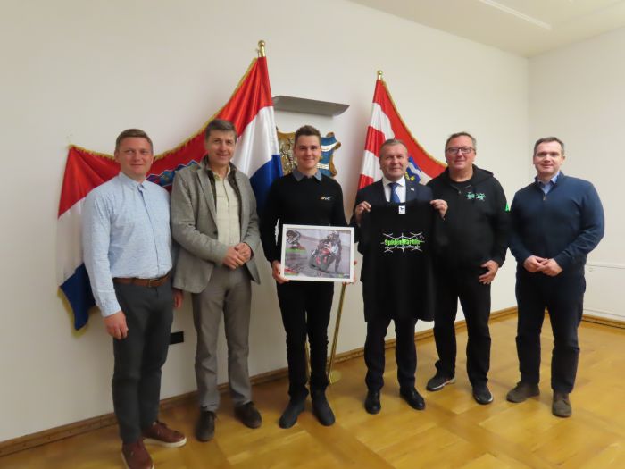 Najbolji hrvatski motociklist Martin Vugrinec na prijemu u županijskoj palači